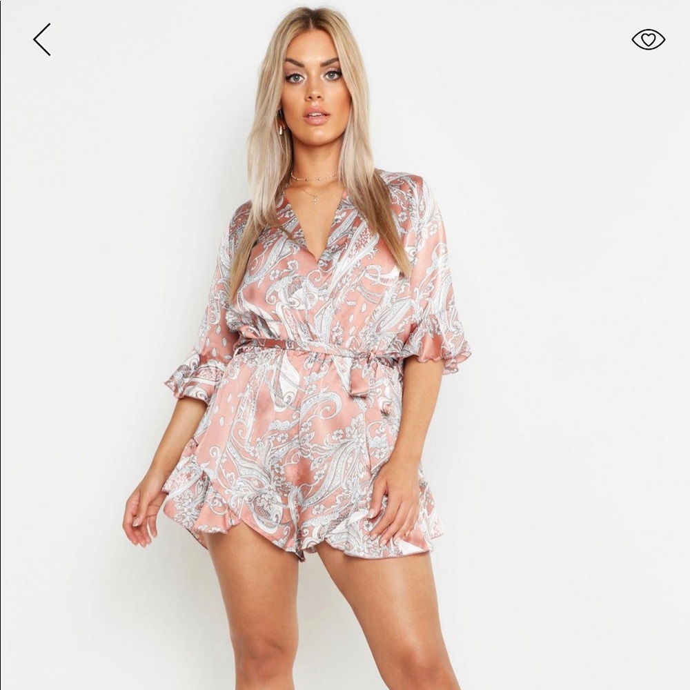 Peach Paisley romper